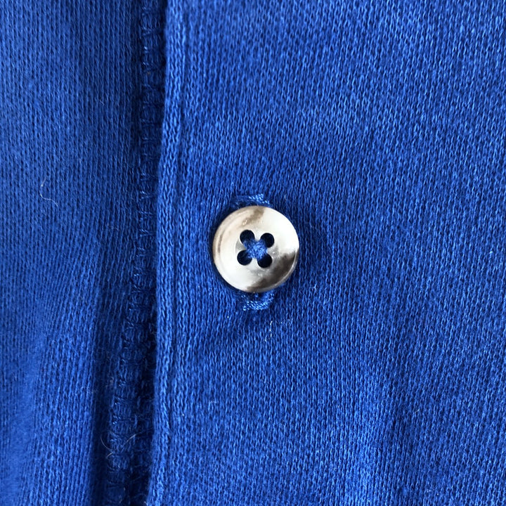 90'S St. John's Bay Henley neck long T-shirt, long sleeve T, made in the USA, men's size L, vintage cotton blue type Vintage Second Hand