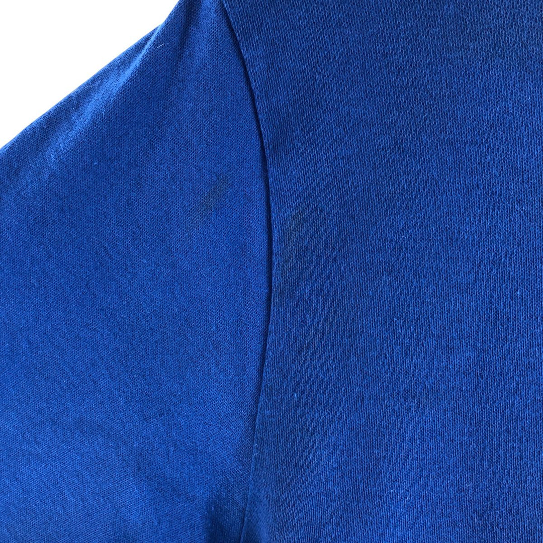 90'S St. John's Bay Henley neck long T-shirt, long sleeve T, made in the USA, men's size L, vintage cotton blue type Vintage Second Hand