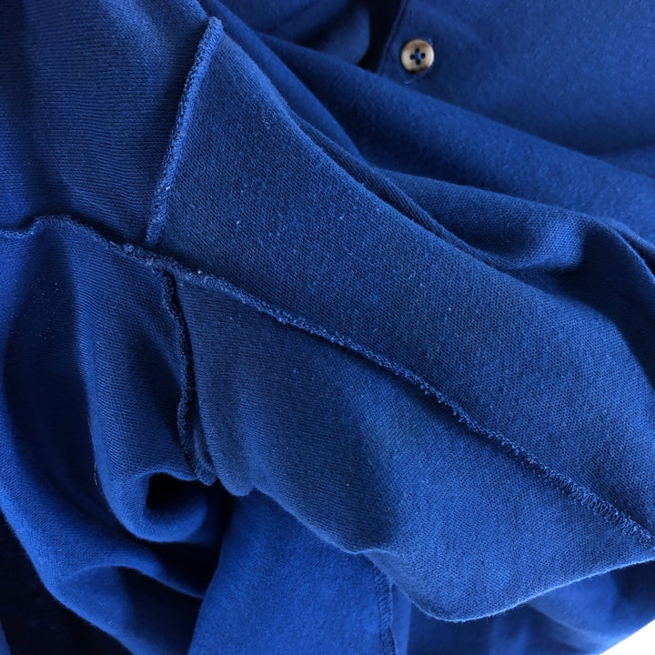 90'S St. John's Bay Henley neck long T-shirt, long sleeve T, made in the USA, men's size L, vintage cotton blue type Vintage Second Hand