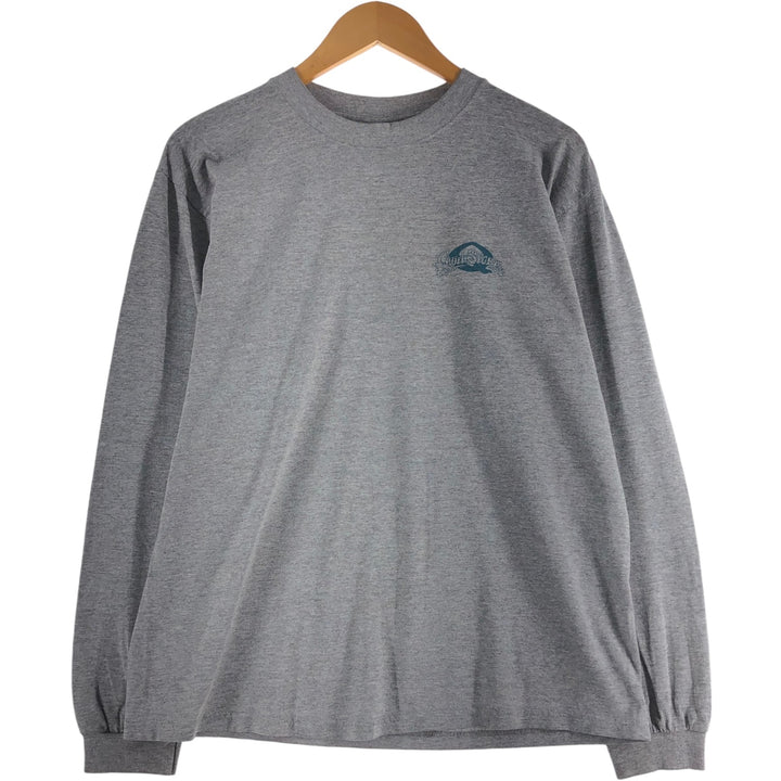 90'S Anvil Long Sleeve T-Shirt, Made in USA, Men's L Size, Vintage cotton gray type Vintage Second Hand