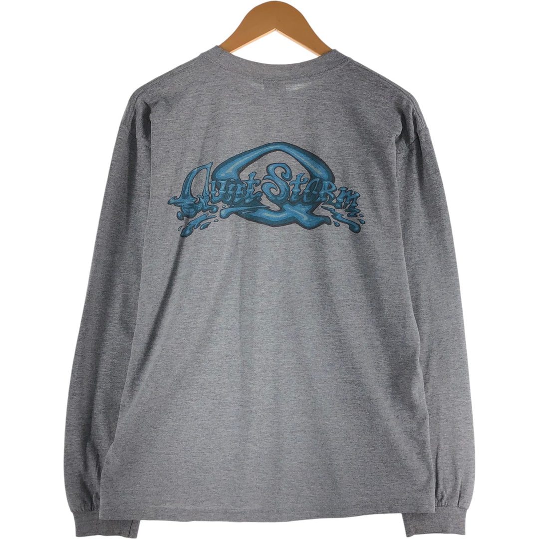 90'S Anvil Long Sleeve T-Shirt, Made in USA, Men's L Size, Vintage cotton gray type Vintage Second Hand