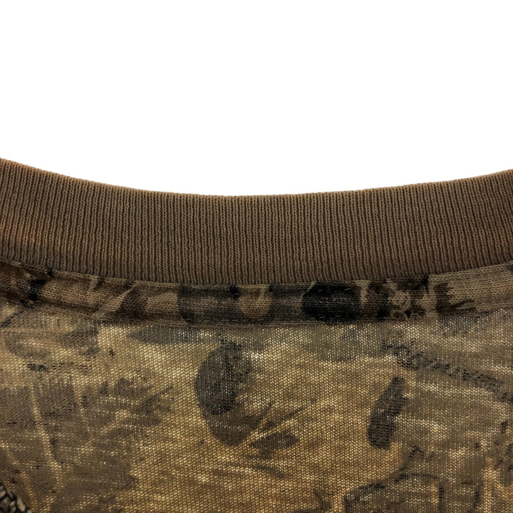 90'S WALLS Camouflage Pattern Real Tree Camo Long T-Shirt Long T Men's L Size Vintage unclear Beige type Vintage Second Hand
