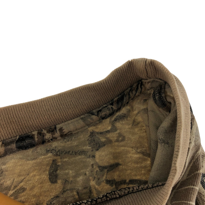 90'S WALLS Camouflage Pattern Real Tree Camo Long T-Shirt Long T Men's L Size Vintage unclear Beige type Vintage Second Hand