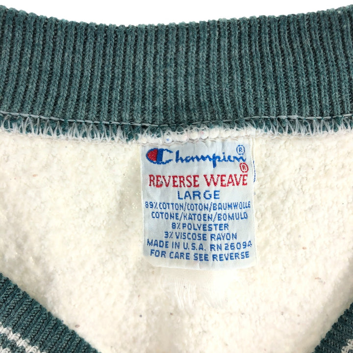Champion Reverse Weave Embroidered Tag Logo Sweatshirt Trainer Made in USA LARGE Men's L Equivalent Vintage cotton gray type Vintage Second Hand