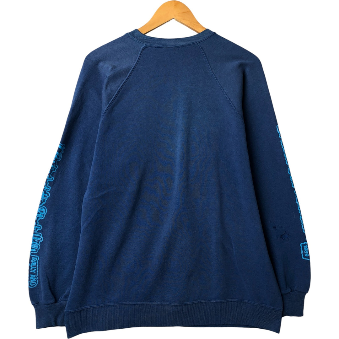 Vintage 80s-90'S Jersey Eagle Print Sweatshirt, Made in USA, Men's XXL cotton navy blue type Vintage Second Hand