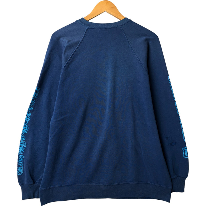Vintage 80s-90'S Jersey Eagle Print Sweatshirt, Made in USA, Men's XXL cotton navy blue type Vintage Second Hand