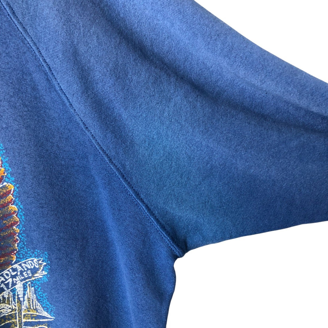 Vintage 80s-90'S Jersey Eagle Print Sweatshirt, Made in USA, Men's XXL cotton navy blue type Vintage Second Hand