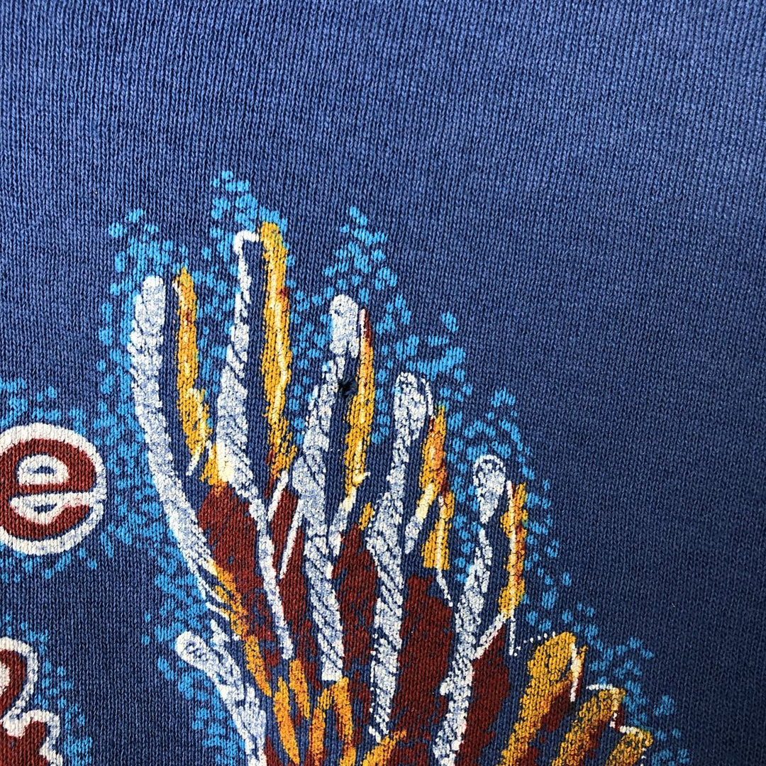 Vintage 80s-90'S Jersey Eagle Print Sweatshirt, Made in USA, Men's XXL cotton navy blue type Vintage Second Hand