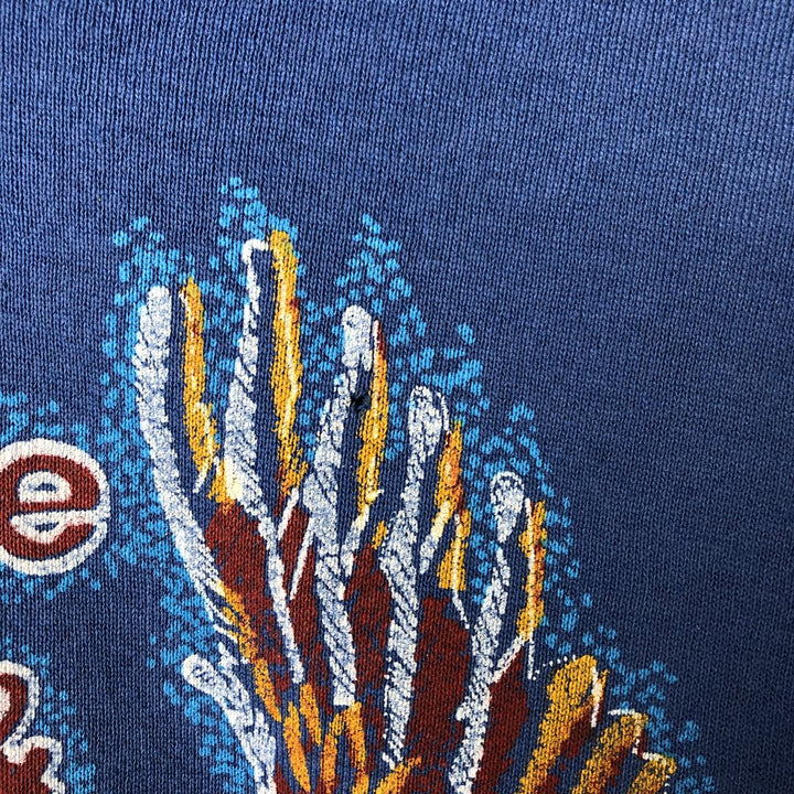 Vintage 80s-90'S Jersey Eagle Print Sweatshirt, Made in USA, Men's XXL cotton navy blue type Vintage Second Hand