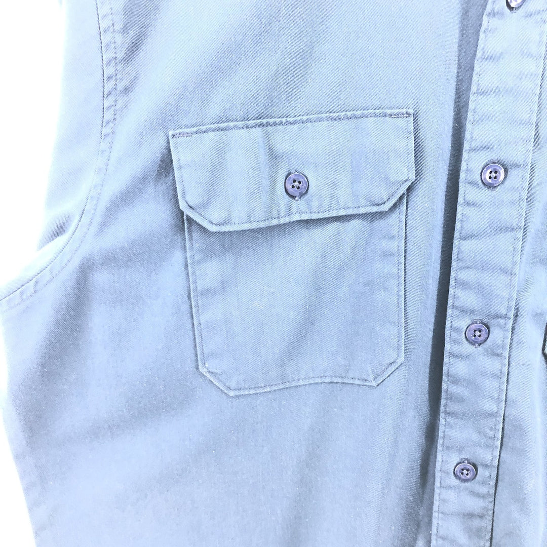 Carhartt Short Sleeve Work Shirt, Box Shirt, Men's Size L polyester navy blue type Vintage Second Hand
