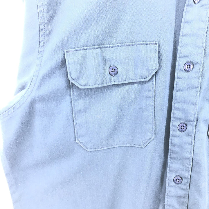 Carhartt Short Sleeve Work Shirt, Box Shirt, Men's Size L polyester navy blue type Vintage Second Hand