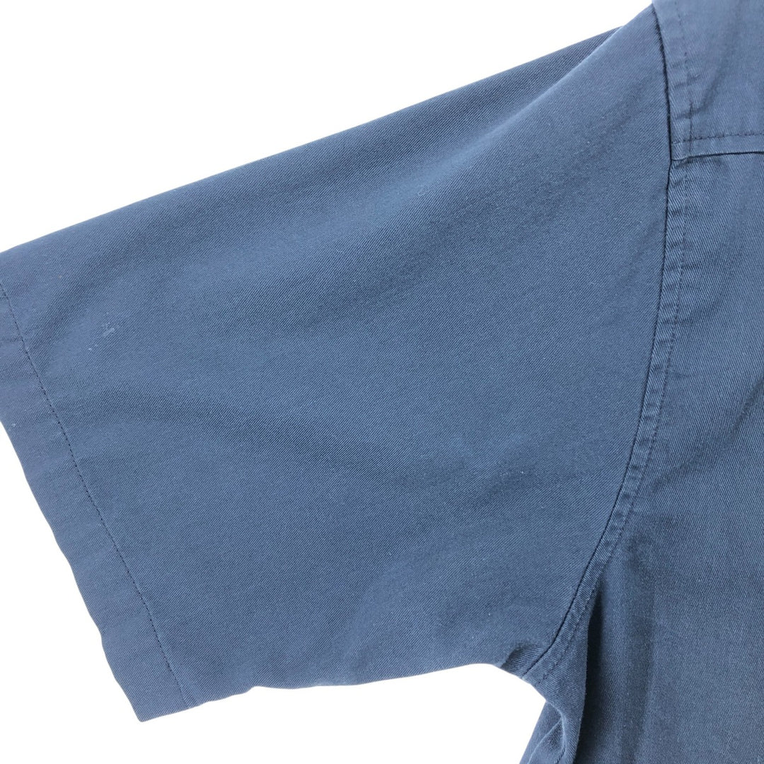 Carhartt Short Sleeve Work Shirt, Box Shirt, Men's Size L polyester navy blue type Vintage Second Hand