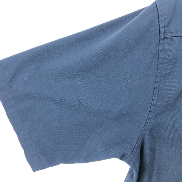 Carhartt Short Sleeve Work Shirt, Box Shirt, Men's Size L polyester navy blue type Vintage Second Hand