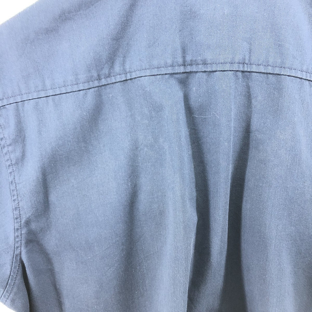 Carhartt Short Sleeve Work Shirt, Box Shirt, Men's Size L polyester navy blue type Vintage Second Hand