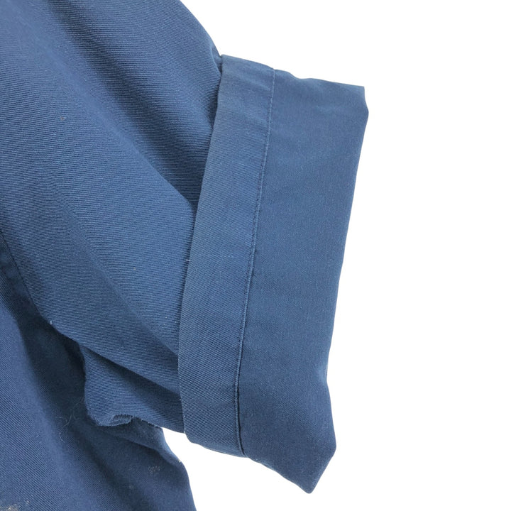 Carhartt Short Sleeve Work Shirt, Box Shirt, Men's Size L polyester navy blue type Vintage Second Hand
