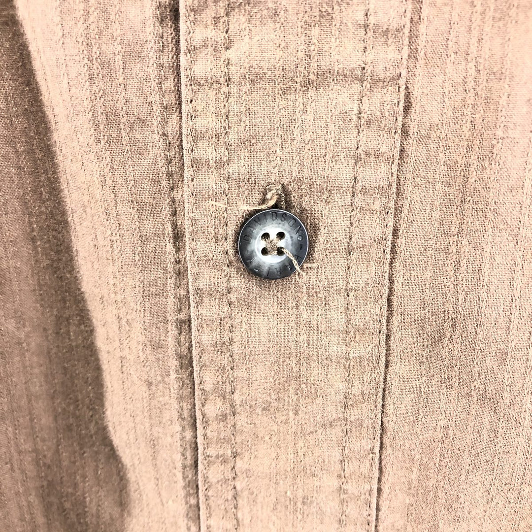 Harley-Davidson Skull Pattern Hidden Button Down Short Sleeve Work Shirt Men's XL cotton brown type Vintage Second Hand