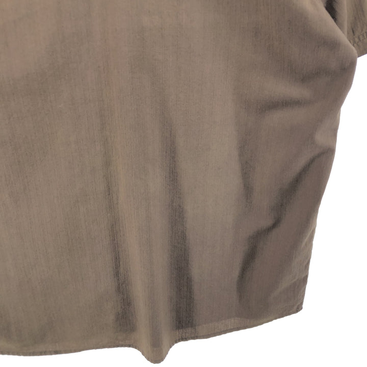Harley-Davidson Skull Pattern Hidden Button Down Short Sleeve Work Shirt Men's XL cotton brown type Vintage Second Hand