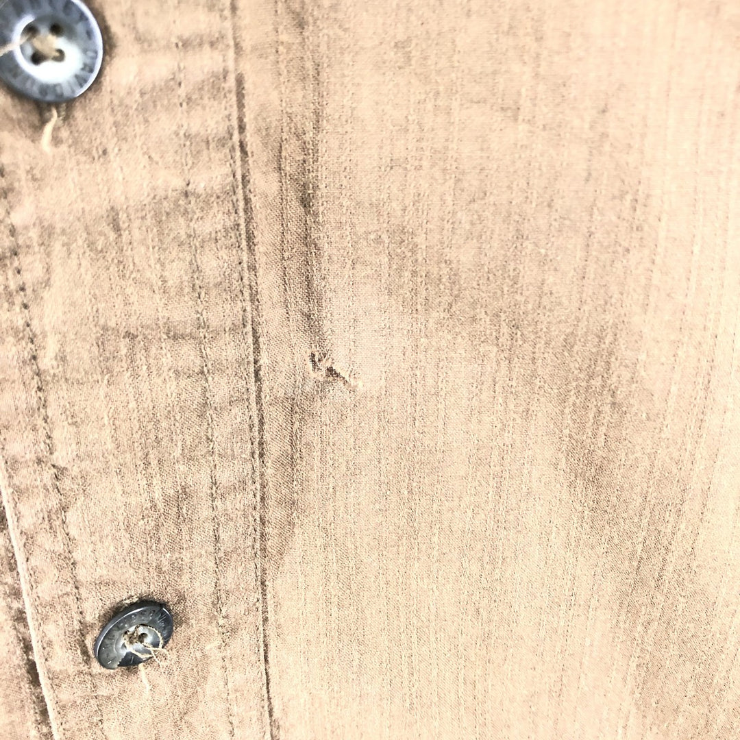 Harley-Davidson Skull Pattern Hidden Button Down Short Sleeve Work Shirt Men's XL cotton brown type Vintage Second Hand
