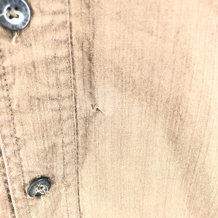 Harley-Davidson Skull Pattern Hidden Button Down Short Sleeve Work Shirt Men's XL cotton brown type Vintage Second Hand