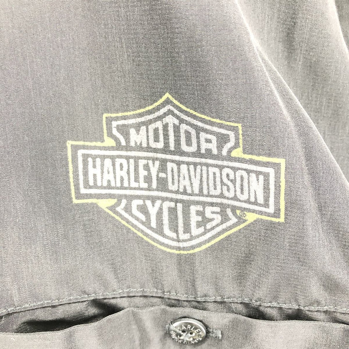 Harley-Davidson Hidden Button Down Short Sleeve Work Shirt Box Shirt Men's XXL polyester black type Vintage Second Hand