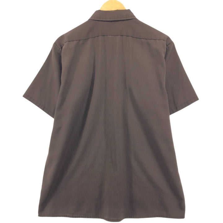 70s~80'S Wrangler BIG BEN Short Sleeve Work Shirt Box Shirt Made in USA Men's L Size Vintage cotton brown type Vintage Second Hand