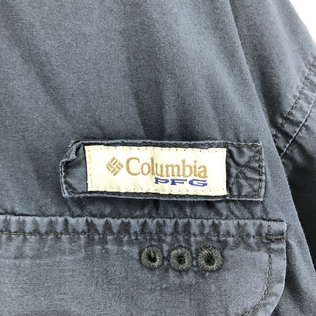 00'S Columbia PFG Hidden Button Down Short Sleeve Fishing Shirt Men's XL cotton black type Vintage Second Hand