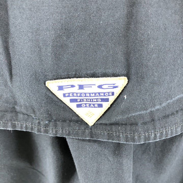 00'S Columbia PFG Hidden Button Down Short Sleeve Fishing Shirt Men's XL cotton black type Vintage Second Hand