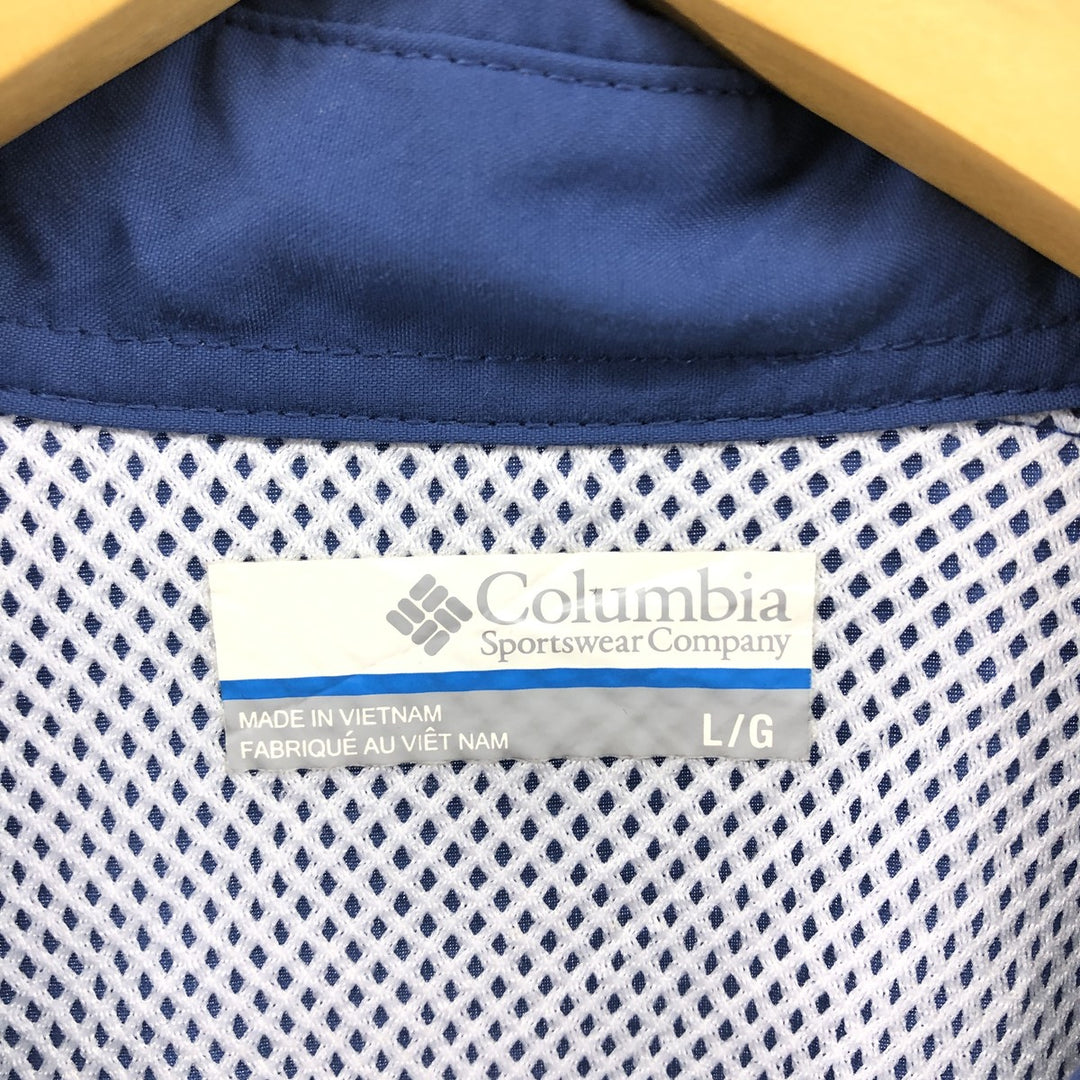 Columbia PFG OMNI-SHADE Button-down Short Sleeve Fishing Shirt, Men's Size L Nylon blue type Vintage Second Hand