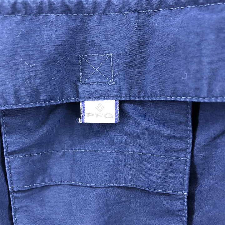 Columbia PFG OMNI-SHADE Button-down Short Sleeve Fishing Shirt, Men's XL Nylon navy blue type Vintage Second Hand