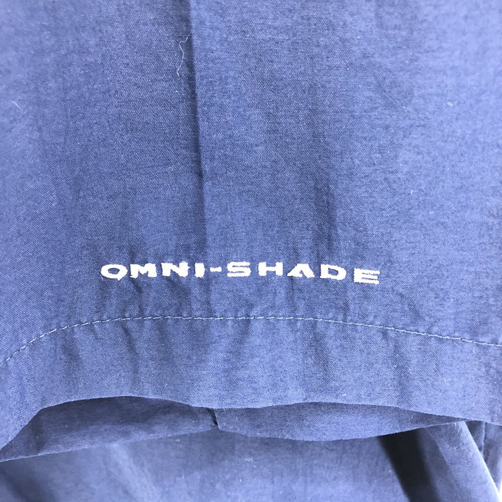 Columbia PFG OMNI-SHADE Button-down Short Sleeve Fishing Shirt, Men's XL Nylon navy blue type Vintage Second Hand