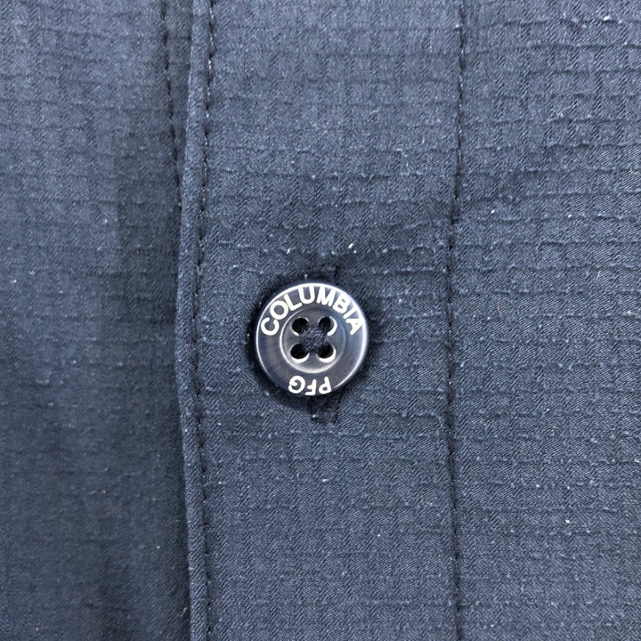 Columbia PFG OMNI-SHADE Ripstop Button-down Short Sleeve Fishing Shirt, Men's M polyester navy blue type Vintage Second Hand