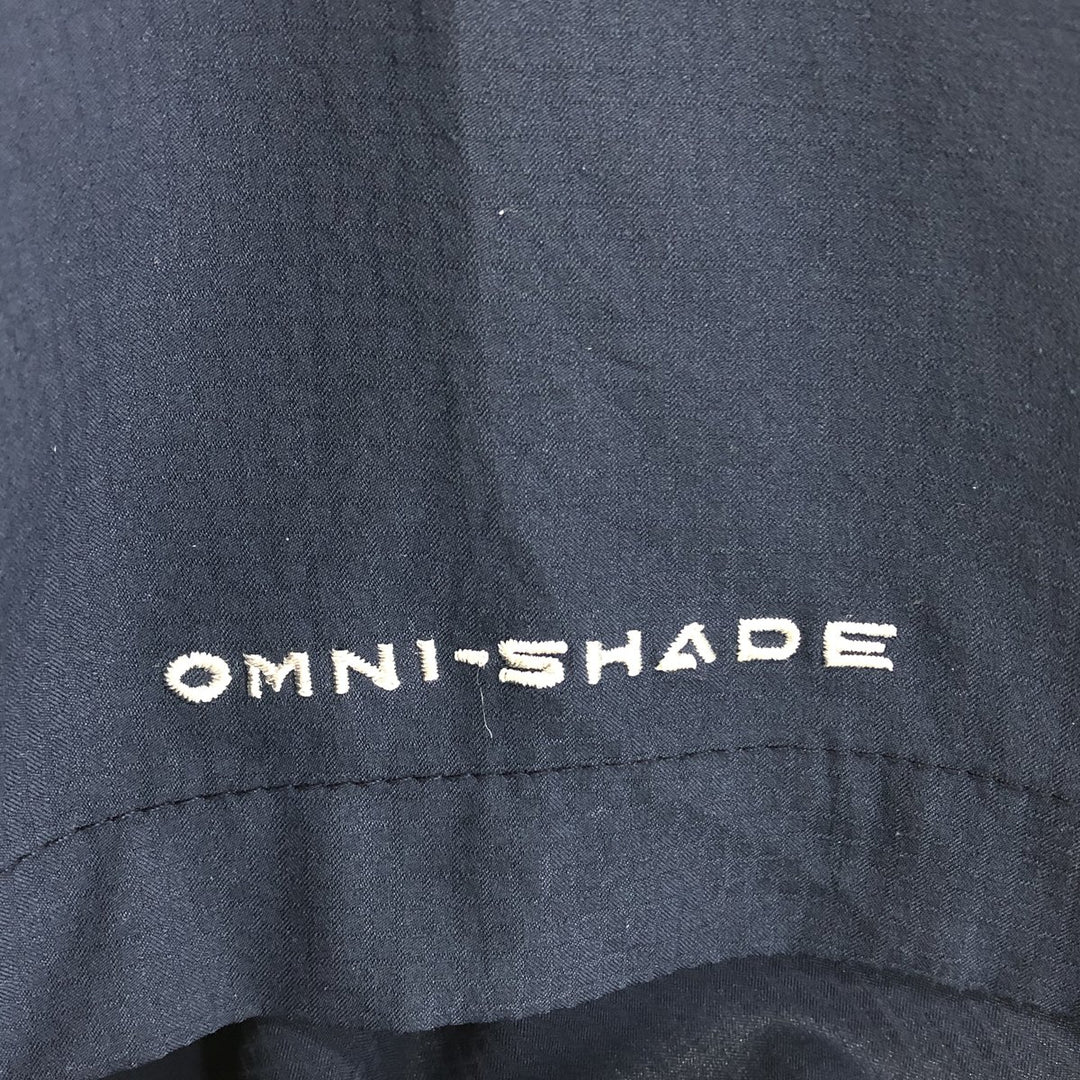 Columbia PFG OMNI-SHADE Ripstop Button-down Short Sleeve Fishing Shirt, Men's M polyester navy blue type Vintage Second Hand