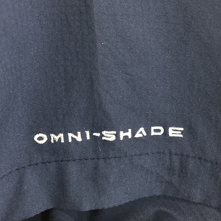 Columbia PFG OMNI-SHADE Ripstop Button-down Short Sleeve Fishing Shirt, Men's M polyester navy blue type Vintage Second Hand