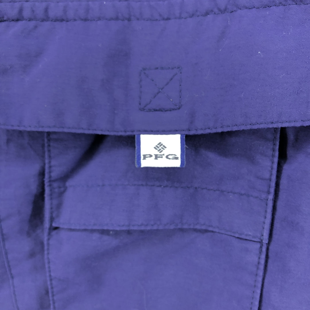 Columbia PFG OMNI-SHADE Button-down Short Sleeve Fishing Shirt, Men's XL Nylon purple type Vintage Second Hand