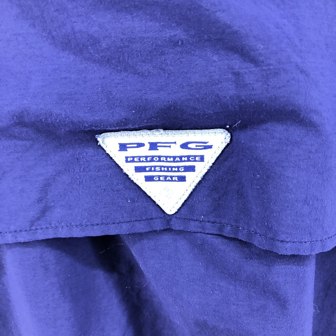 Columbia PFG OMNI-SHADE Button-down Short Sleeve Fishing Shirt, Men's XL Nylon purple type Vintage Second Hand
