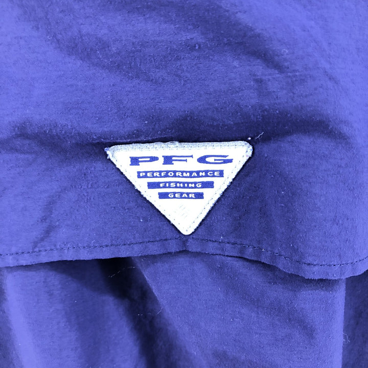 Columbia PFG OMNI-SHADE Button-down Short Sleeve Fishing Shirt, Men's XL Nylon purple type Vintage Second Hand