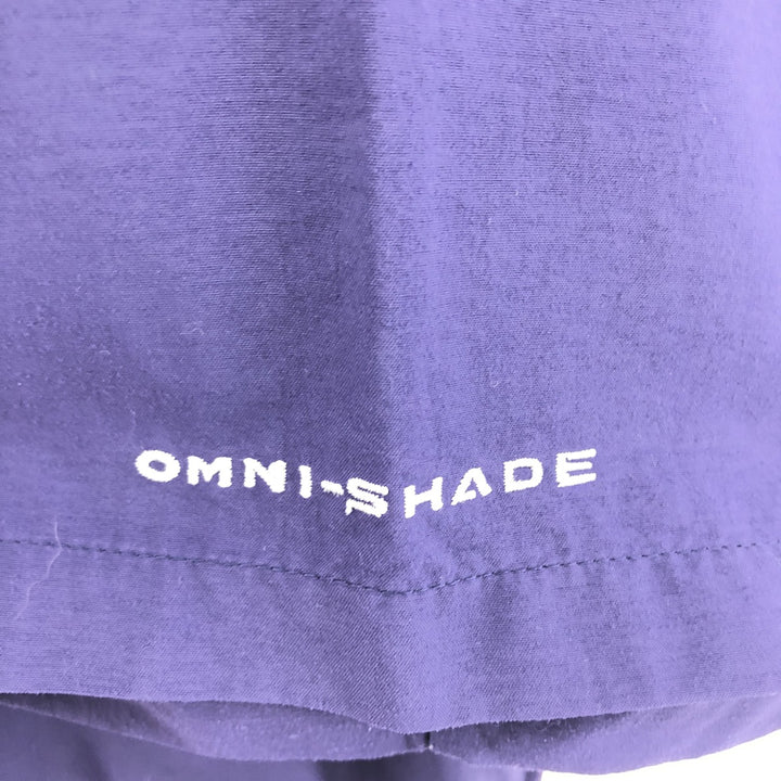 Columbia PFG OMNI-SHADE Button-down Short Sleeve Fishing Shirt, Men's XL Nylon purple type Vintage Second Hand