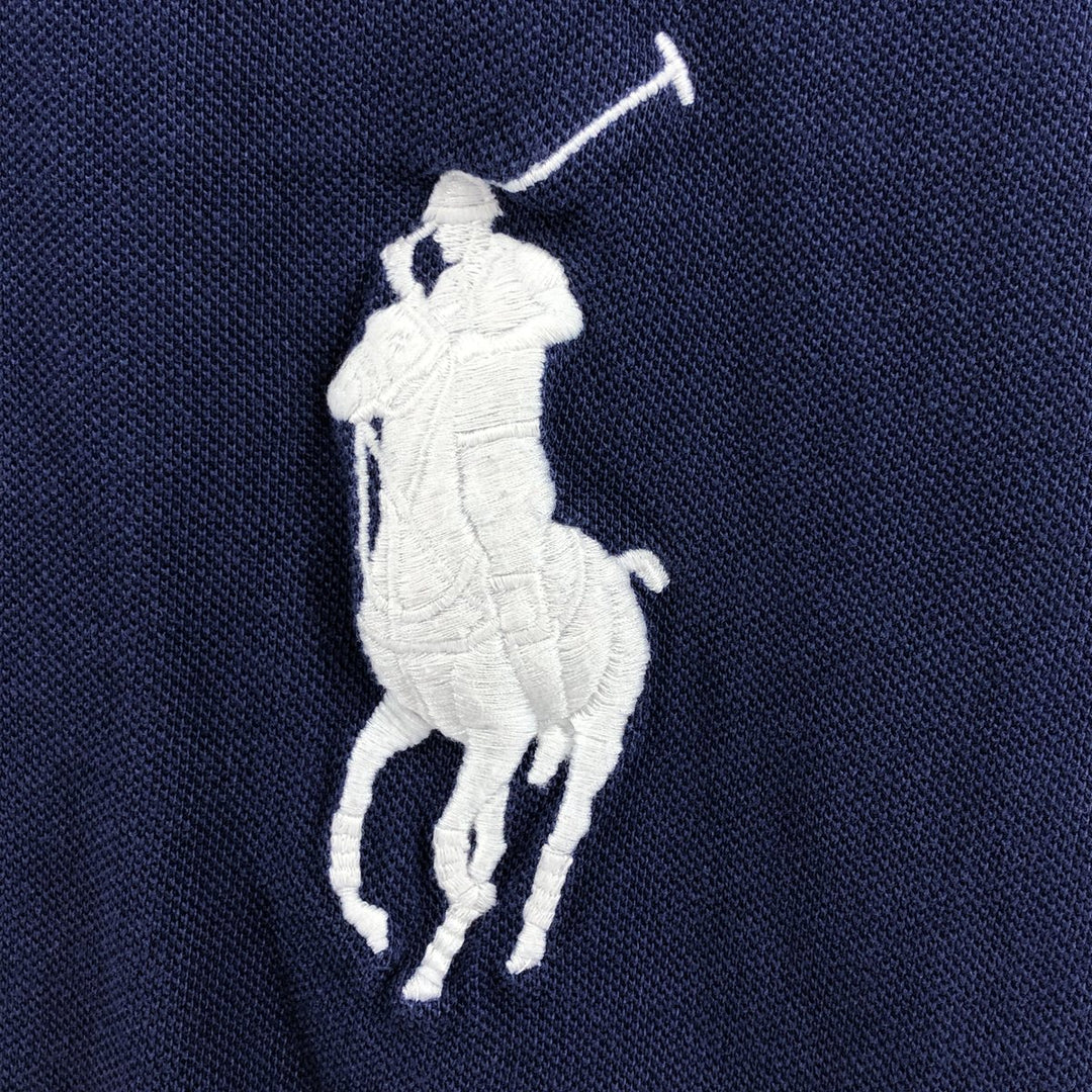 Ralph Lauren POLO RALPH LAUREN CUSTOM SLIM FIT Big Pony Short Sleeve Polo Shirt Men's XL cotton navy blue type Vintage Second Hand