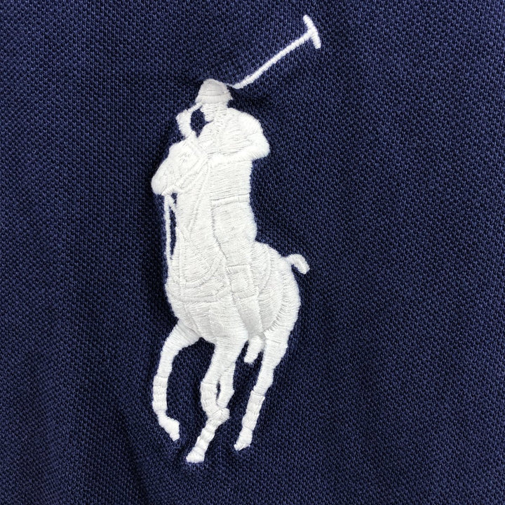 Ralph Lauren POLO RALPH LAUREN CUSTOM SLIM FIT Big Pony Short Sleeve Polo Shirt Men's XL cotton navy blue type Vintage Second Hand