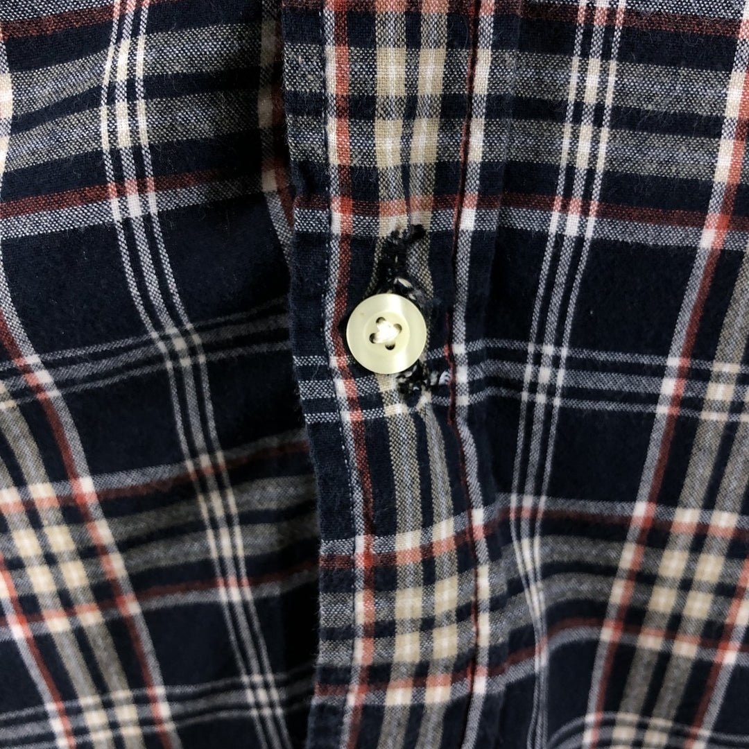 Carhartt Check Pattern Short Sleeve Work Shirt, Men's XL cotton navy blue type Vintage Second Hand
