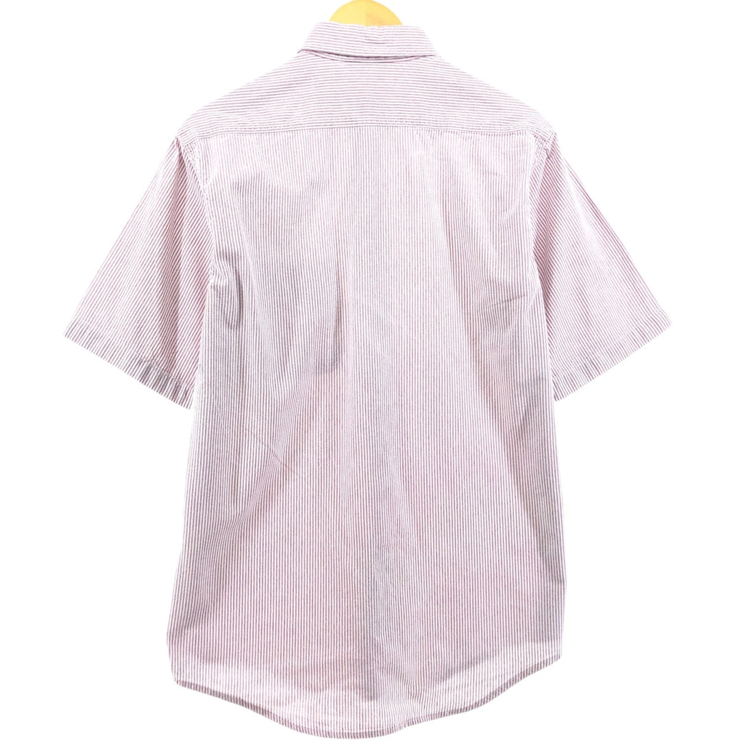 Carhartt Stripe Pattern Short Sleeve Work Shirt, Men's M unclear burgundy type Vintage Second Hand