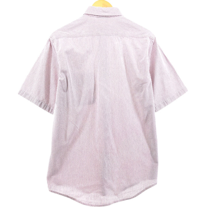 Carhartt Stripe Pattern Short Sleeve Work Shirt, Men's M unclear burgundy type Vintage Second Hand