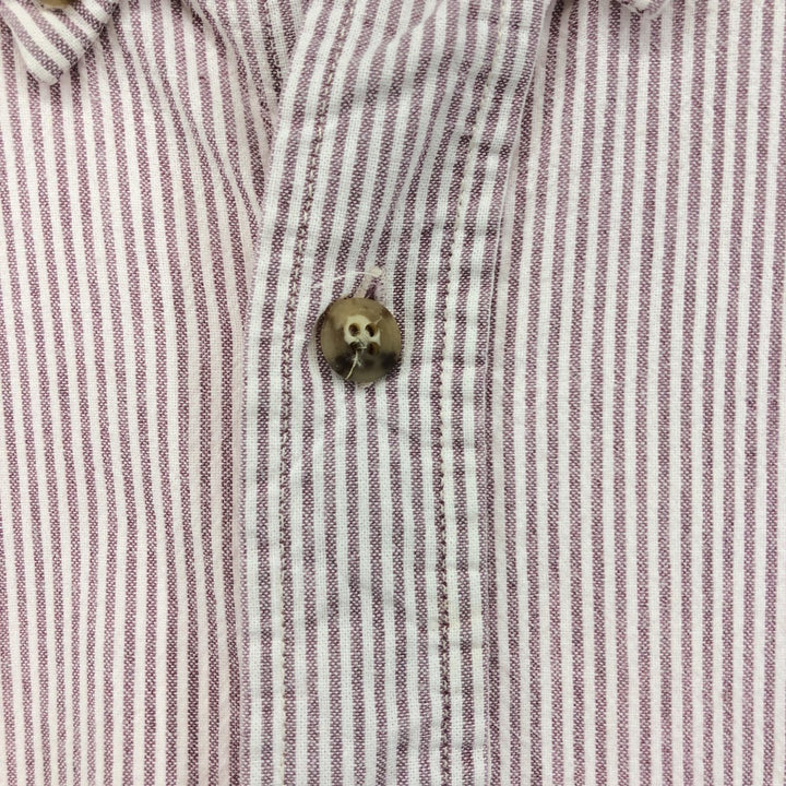 Carhartt Stripe Pattern Short Sleeve Work Shirt, Men's M unclear burgundy type Vintage Second Hand