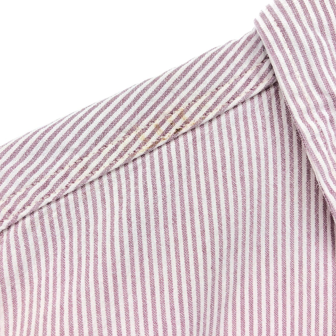 Carhartt Stripe Pattern Short Sleeve Work Shirt, Men's M unclear burgundy type Vintage Second Hand
