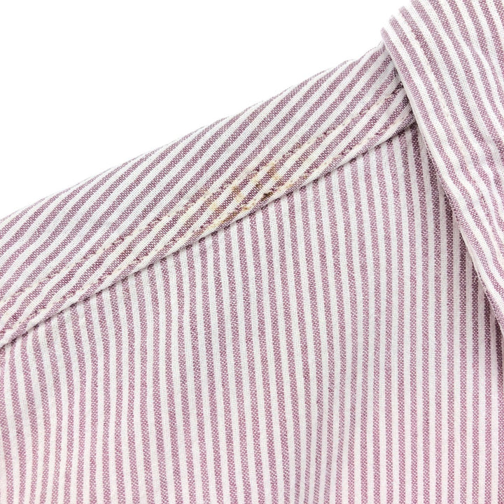 Carhartt Stripe Pattern Short Sleeve Work Shirt, Men's M unclear burgundy type Vintage Second Hand
