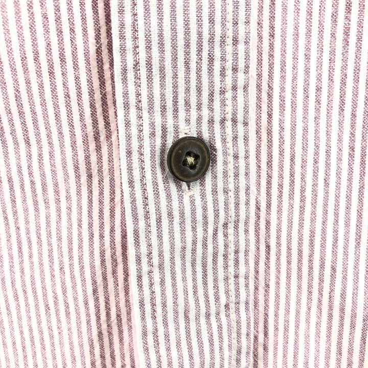 Carhartt Stripe Pattern Short Sleeve Work Shirt, Men's M unclear burgundy type Vintage Second Hand
