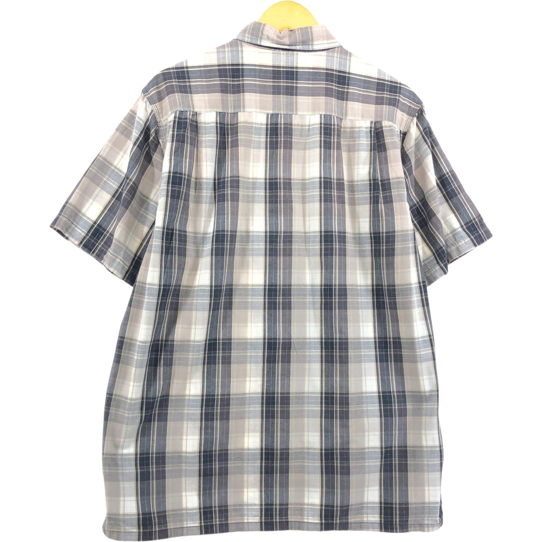 Dickies Check Pattern Short Sleeve Work Shirt Men's XL cotton gray type Vintage Second Hand