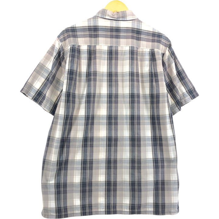 Dickies Check Pattern Short Sleeve Work Shirt Men's XL cotton gray type Vintage Second Hand