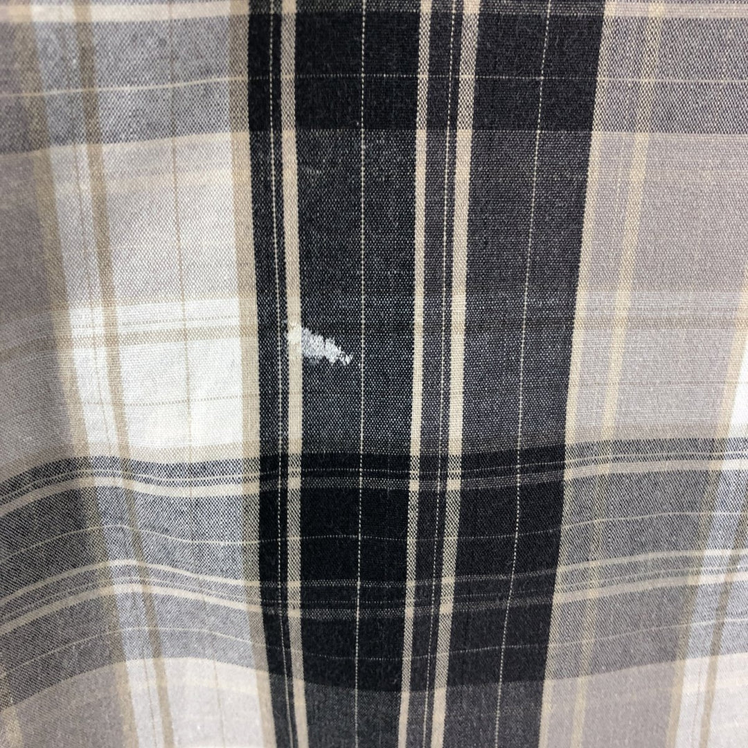 Dickies Check Pattern Short Sleeve Work Shirt Men's XL cotton gray type Vintage Second Hand