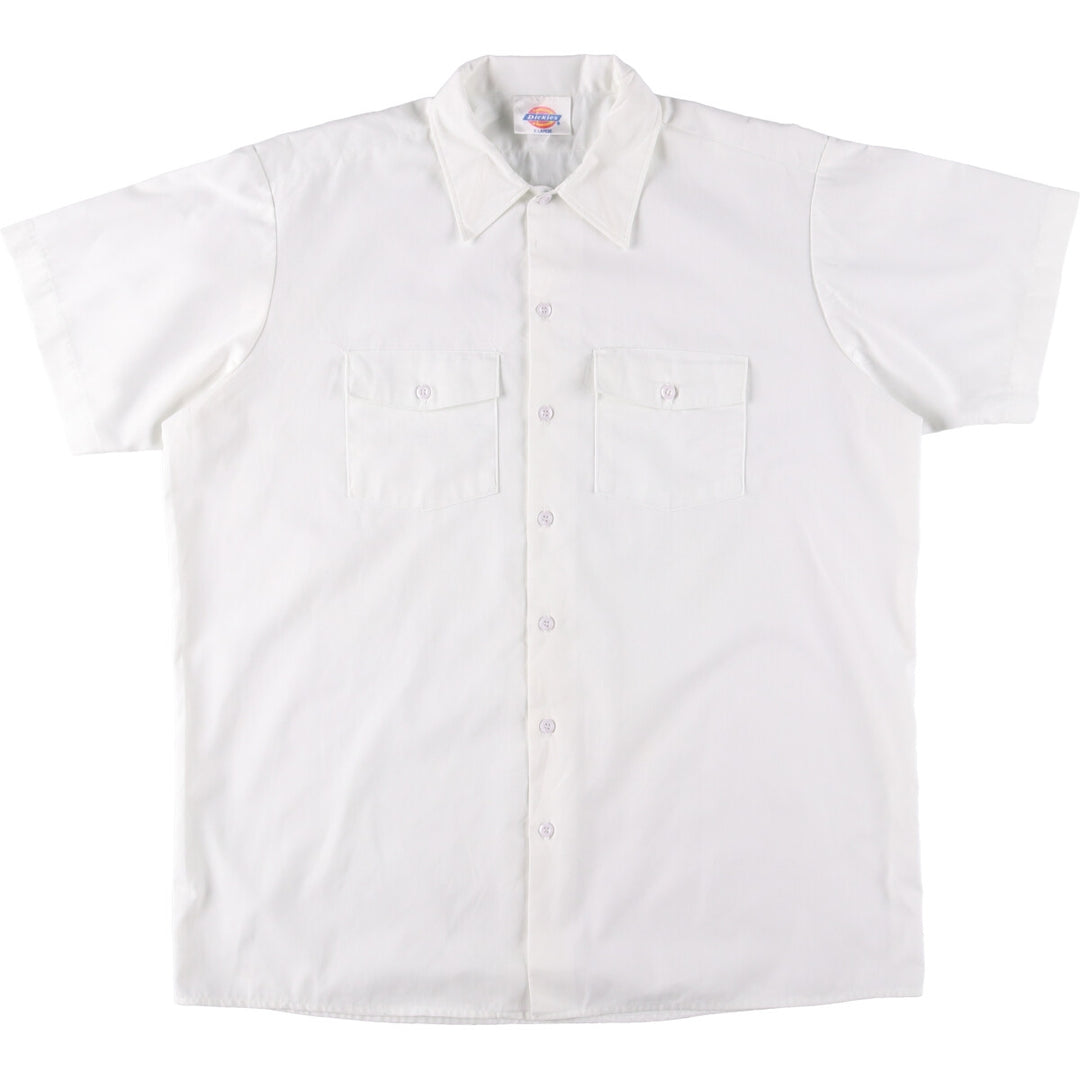 Dickies Short Sleeve Work Shirt Box Shirt Men's XL Vintage unclear white type Vintage Second Hand
